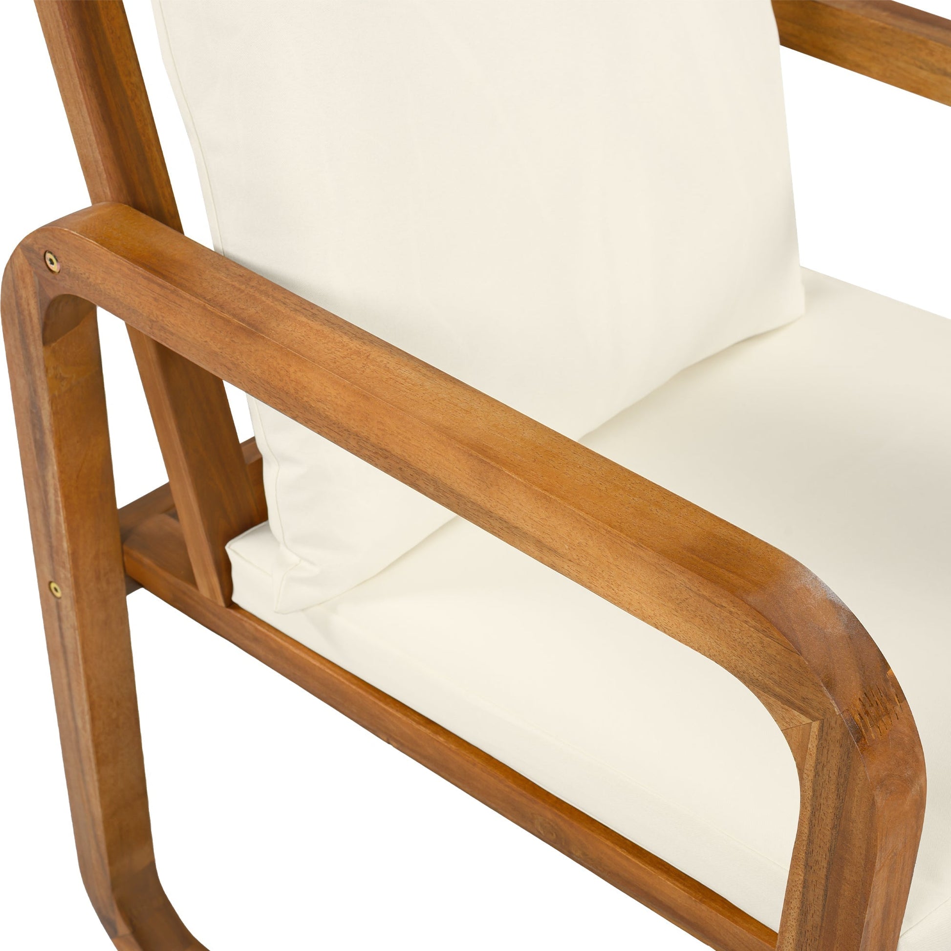 7-Piece Dining Set HouseOfZazla: beige cushions, wood frame on Tampa Home & Garden Store
