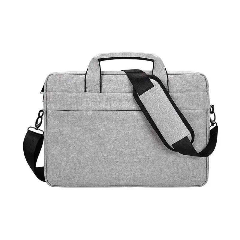 Laptop bag FLIPSTYLEZLLC in light gray fabric with top handles and detachable shoulder strap on Tampa Home & Garden Store