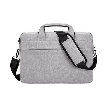 Laptop bag FLIPSTYLEZLLC in light gray fabric with top handles and detachable shoulder strap on Tampa Home & Garden Store