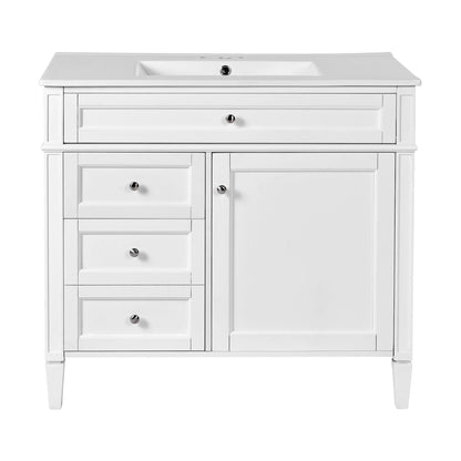 36in white bathroom vanity with ceramic sink, chrome knobs, storage drawers HouseOfZazla on Tampa Home & Garden Store