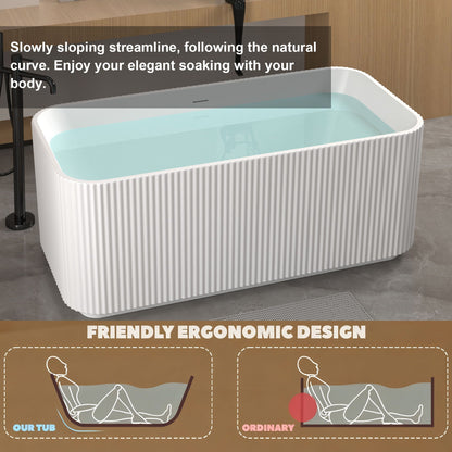 Linear Freestanding Soaker Tub Gloss White by HouseOfZazla on Tampa Home & Garden Store