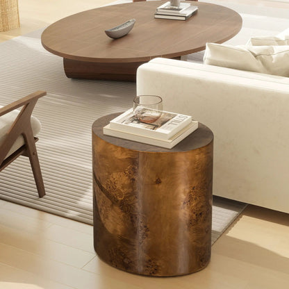 Nebula Accent Oval Pillar Side Table by Unique Piece Furniture, rich wood pedestal base on Tampa Home & Garden Store