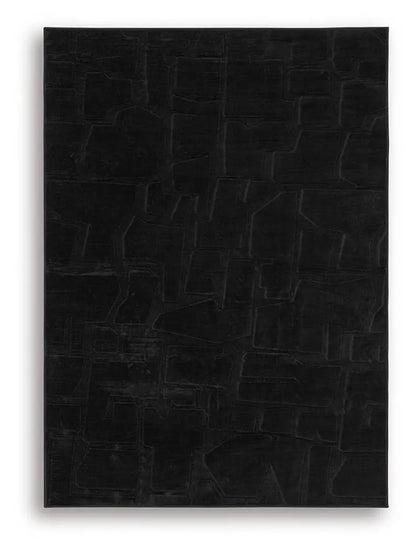Gibbswell Washable Faux Fur Rug Black 8x10