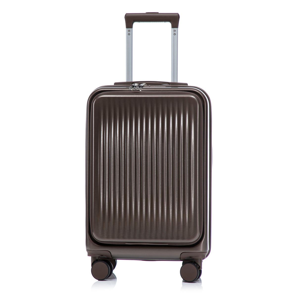 Luggage set brown ABS spinner with 14' & 20' cases, cosmetic case, extended handle, four wheels on Tampa Home & Garden Store