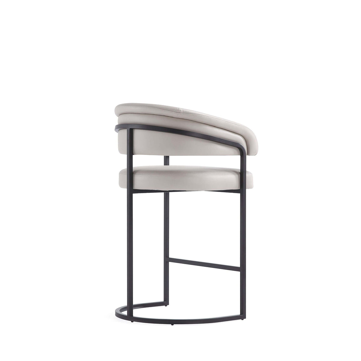 Augusta Counter Stool HouseOfZazla, cream upholstered seat, counter-height 24–27 in, black metal frame with circular footrest on Tampa Home & Garden Store