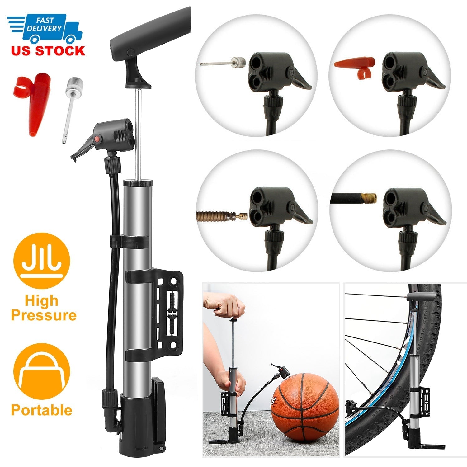 GemGear mini bike pump with mount frame portable high‑pressure inflator for mountain bikes on Tampa Home & Garden Store