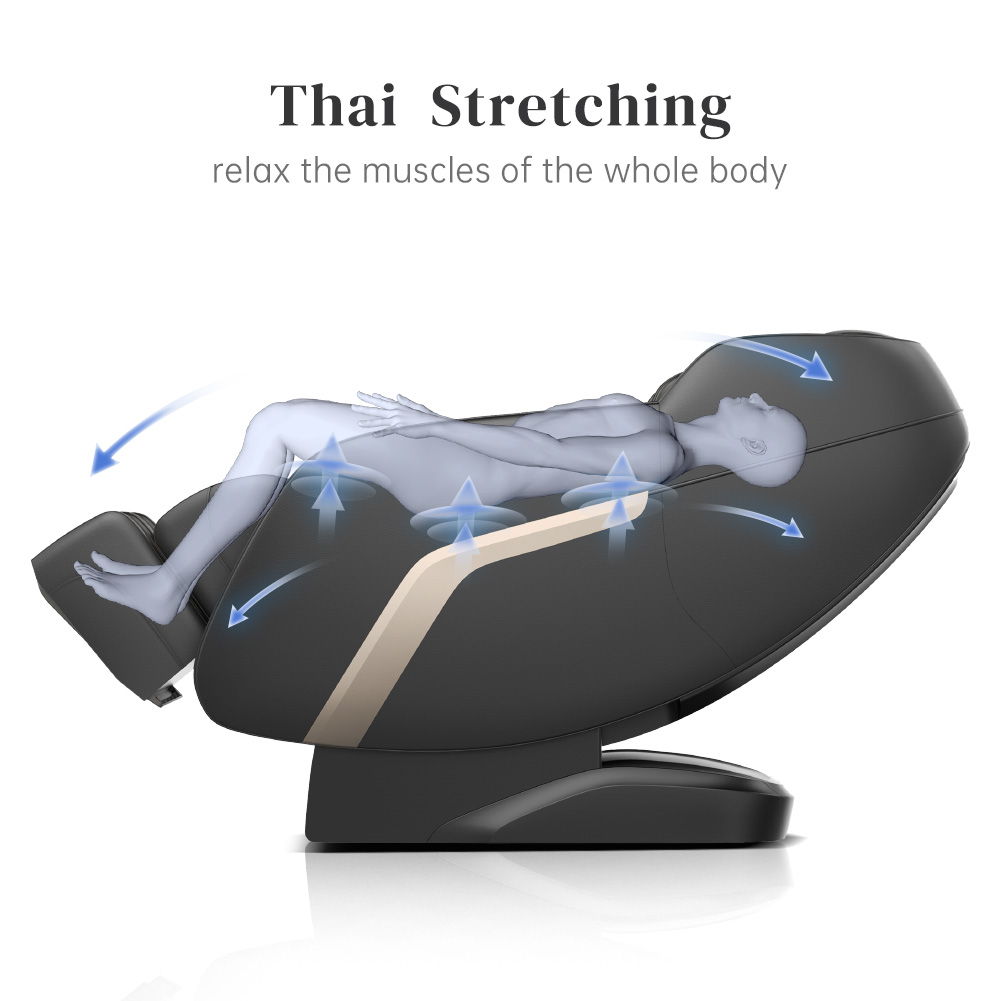 Massage Chair Black by HouseOfZazla with zero gravity SL-Track full-body shiatsu Bluetooth on Tampa Home & Garden Store