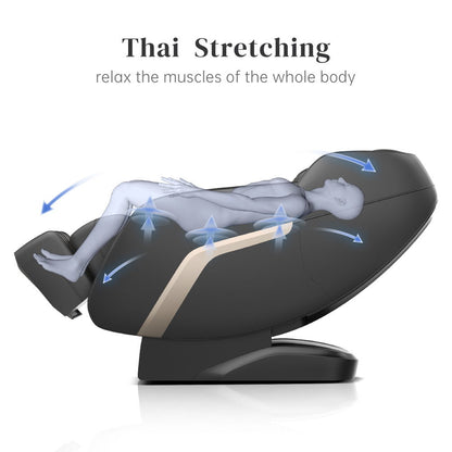 Massage Chair Black by HouseOfZazla with zero gravity SL-Track full-body shiatsu Bluetooth on Tampa Home & Garden Store
