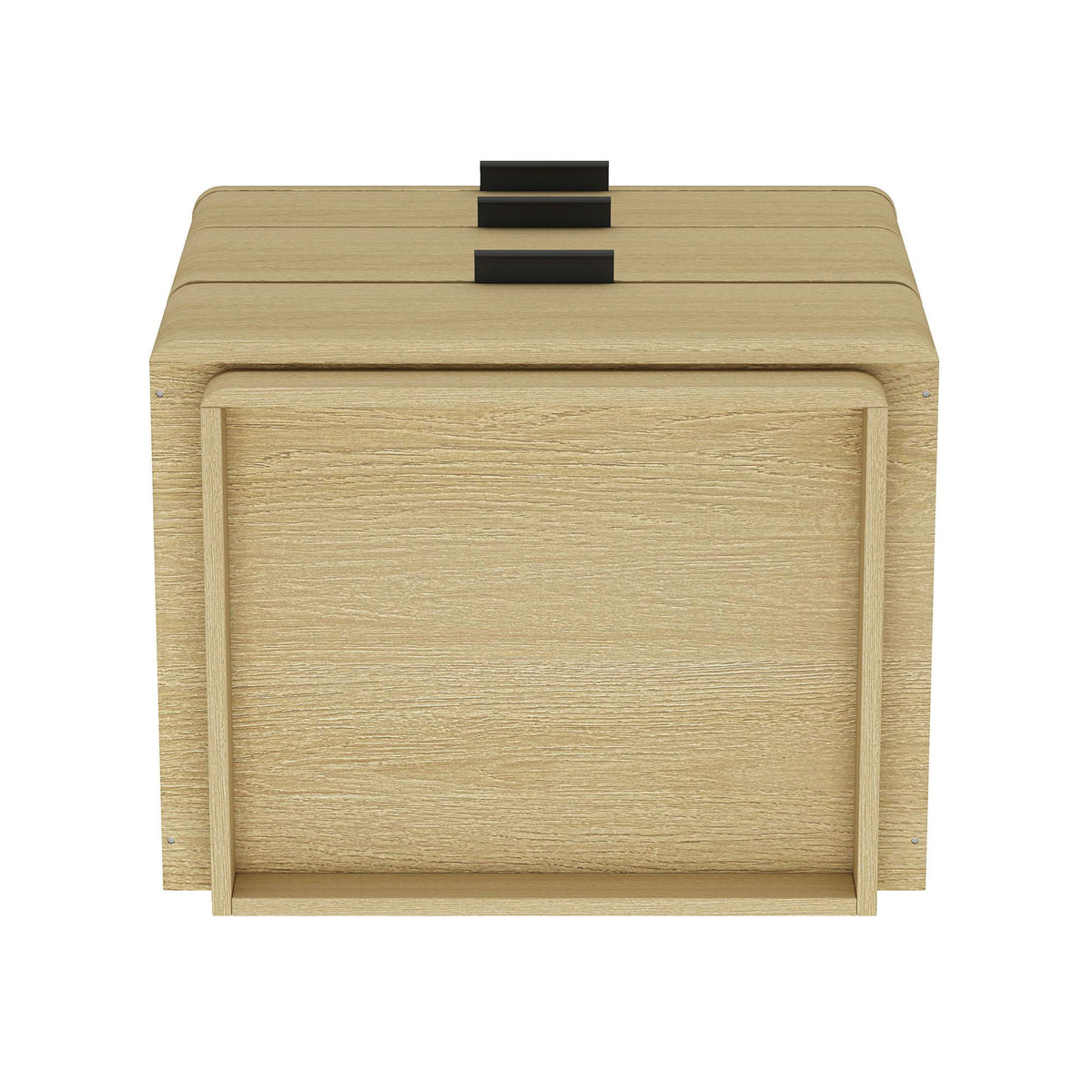 Oak Nightstand Payton with 3 drawers and metal handles HouseOfZazla on Tampa Home & Garden Store