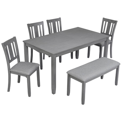 Wooden Dining Table With Four Chairs And Bench