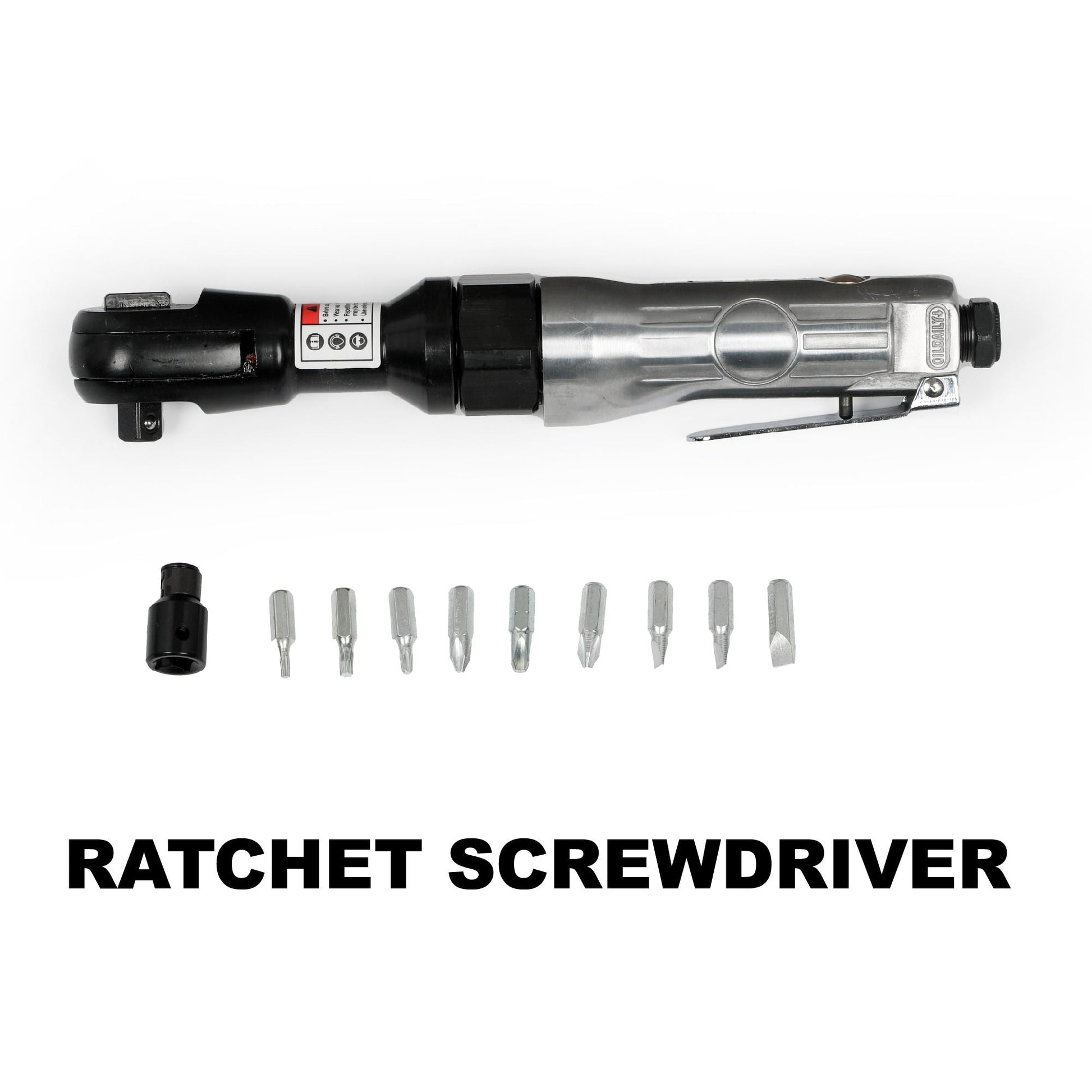 Air ratchet screwdriver 71-piece kit in black and silver with assorted driver bits HouseOfZazla on Tampa Home & Garden Store