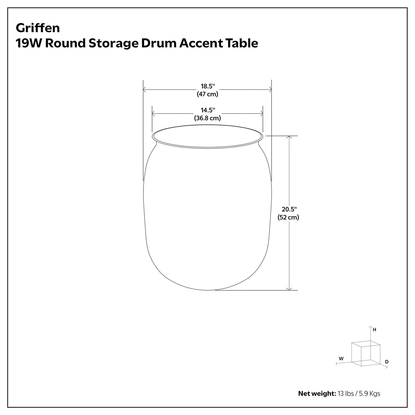 Griffen Handcrafted Metal Storage Accent Table