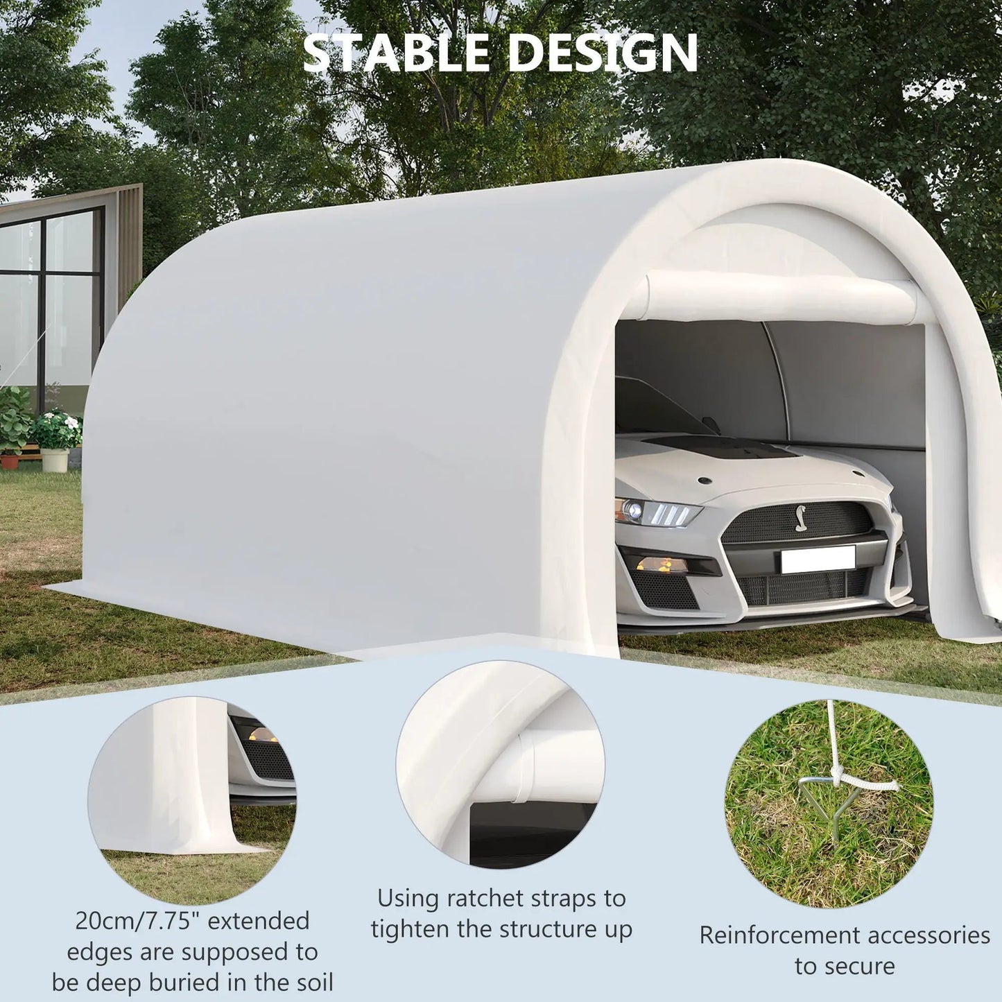 Outsunny 10x16 Carport with Heavy Duty Tent