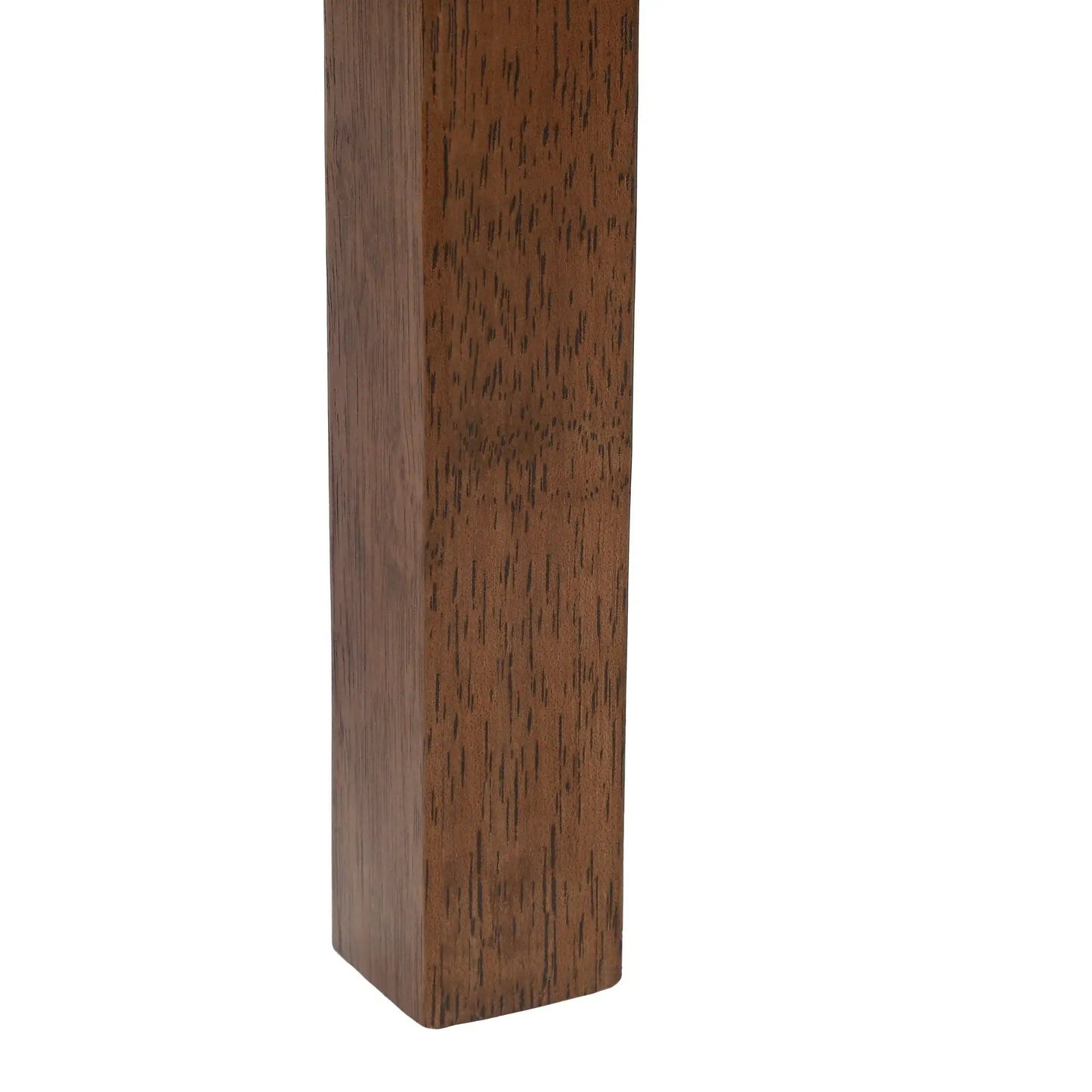 Dining chair leg with rich brown wood grain finish on Tampa Home & Garden Store