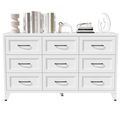 9-Drawer White Metal Dresser with Quiet-Glide Rails by HouseOfZazla on Tampa Home & Garden Store