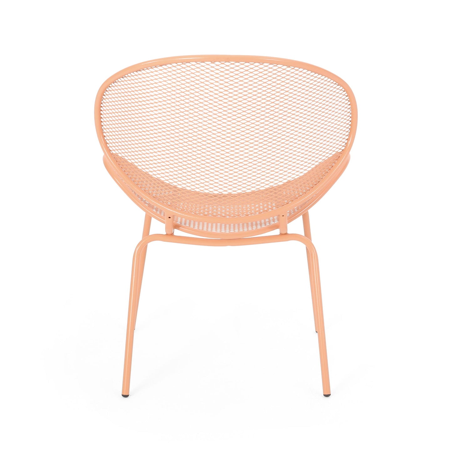 Elba Contemporary Outdoor Armless Chair peach mesh metal frame HouseOfZazla on Tampa Home & Garden Store