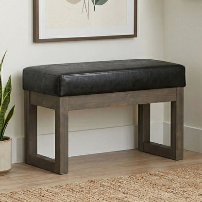 Milltown Upholstered Ottoman Bench With Driftwood
