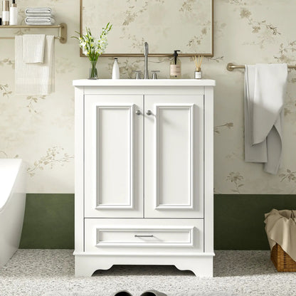 Bathroom Vanity With Ceramic Sink and Cabinet