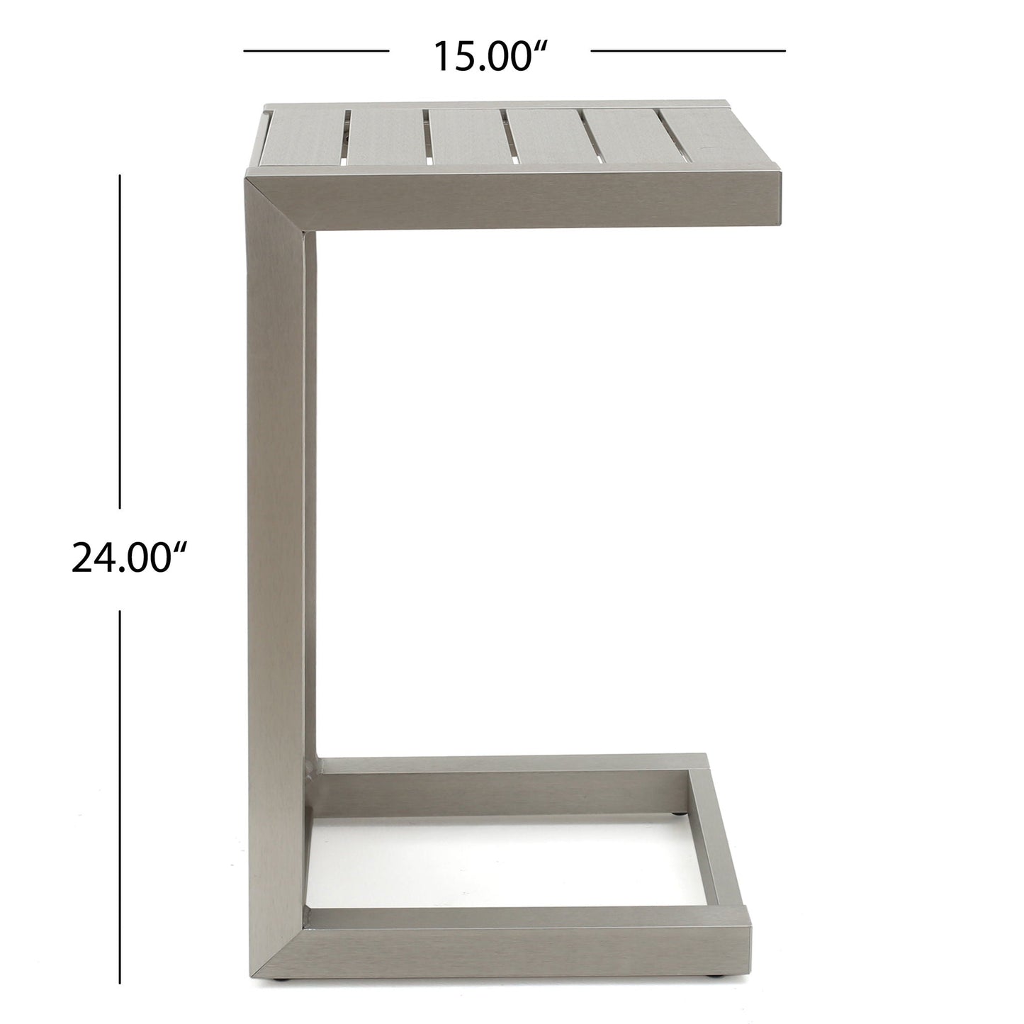 Outdoor Aluminum C Shaped Side Table for Patio