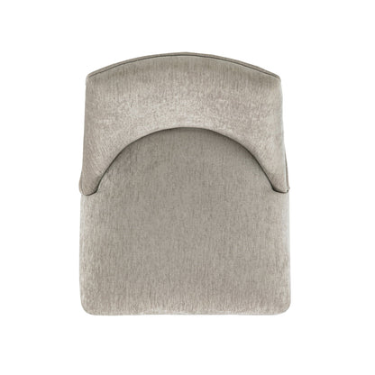 Upholstered counter stool with backrest by HouseOfZazla in gray-beige textured fabric on Tampa Home & Garden Store