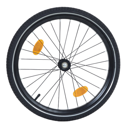 Large folding bike trailer wheel by HouseOfZazla with black rim, spokes and orange reflector on Tampa Home & Garden Store