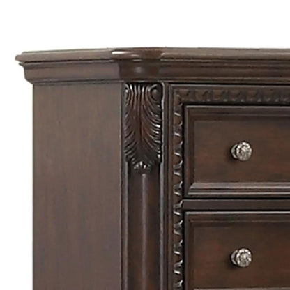 Traditional 5 Drawer Chest in Mahogany Finish