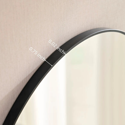 Round Wall Vanity Mirror in Black Metal Frame