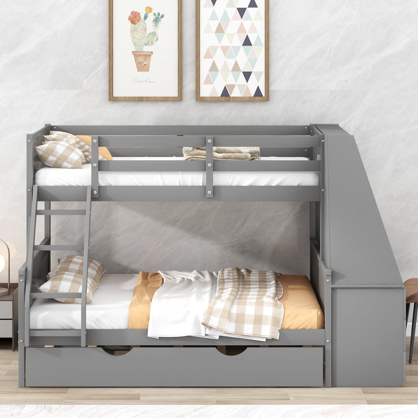 Bunk Bed With Trundle Desk bunk bed with ladder and 3 storage drawers on Tampa Home & Garden Store