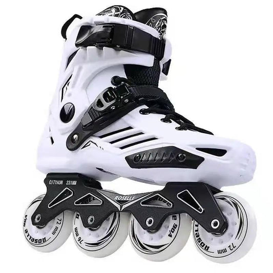 Inline skates for men and women white boot with black straps and frame FLIPSTYLEZLLC on Tampa Home & Garden Store