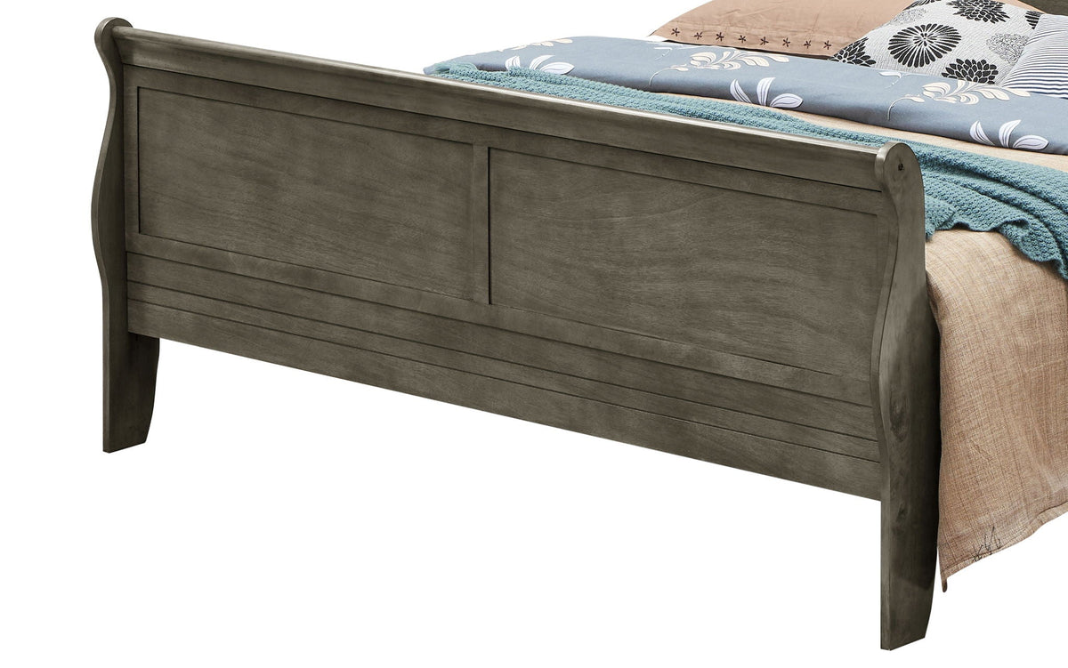 Panel Sleigh Bed weathered gray wood by HouseOfZazla from Sleigh Beds & Bed Frames on Tampa Home & Garden Store