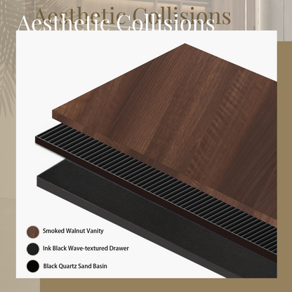 42-inch floating vanity with sink in smoked walnut finish and drawer by HouseOfZazla on Tampa Home & Garden Store