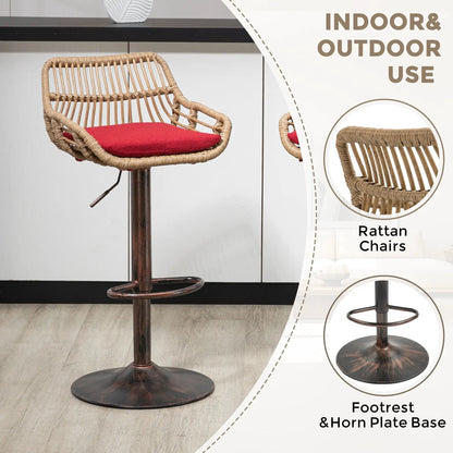 Modern Swivel Bar Stools with Footrest Set of 2