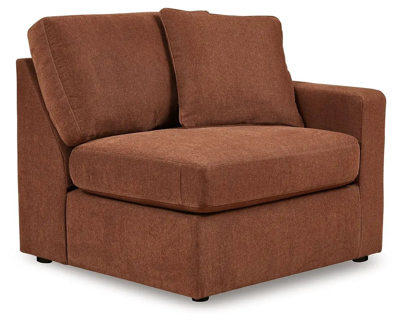 Modmax Sectional Spice brown fabric stationary sectional with two back cushions on Tampa Home & Garden Store