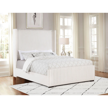 Ian Upholstered Bed with Vertical Tufting