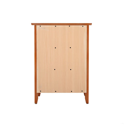 3 Drawer Nightstand with Real Wood Veneers in light wood, orange-brown frame HouseOfZazla rear view on Tampa Home & Garden Store