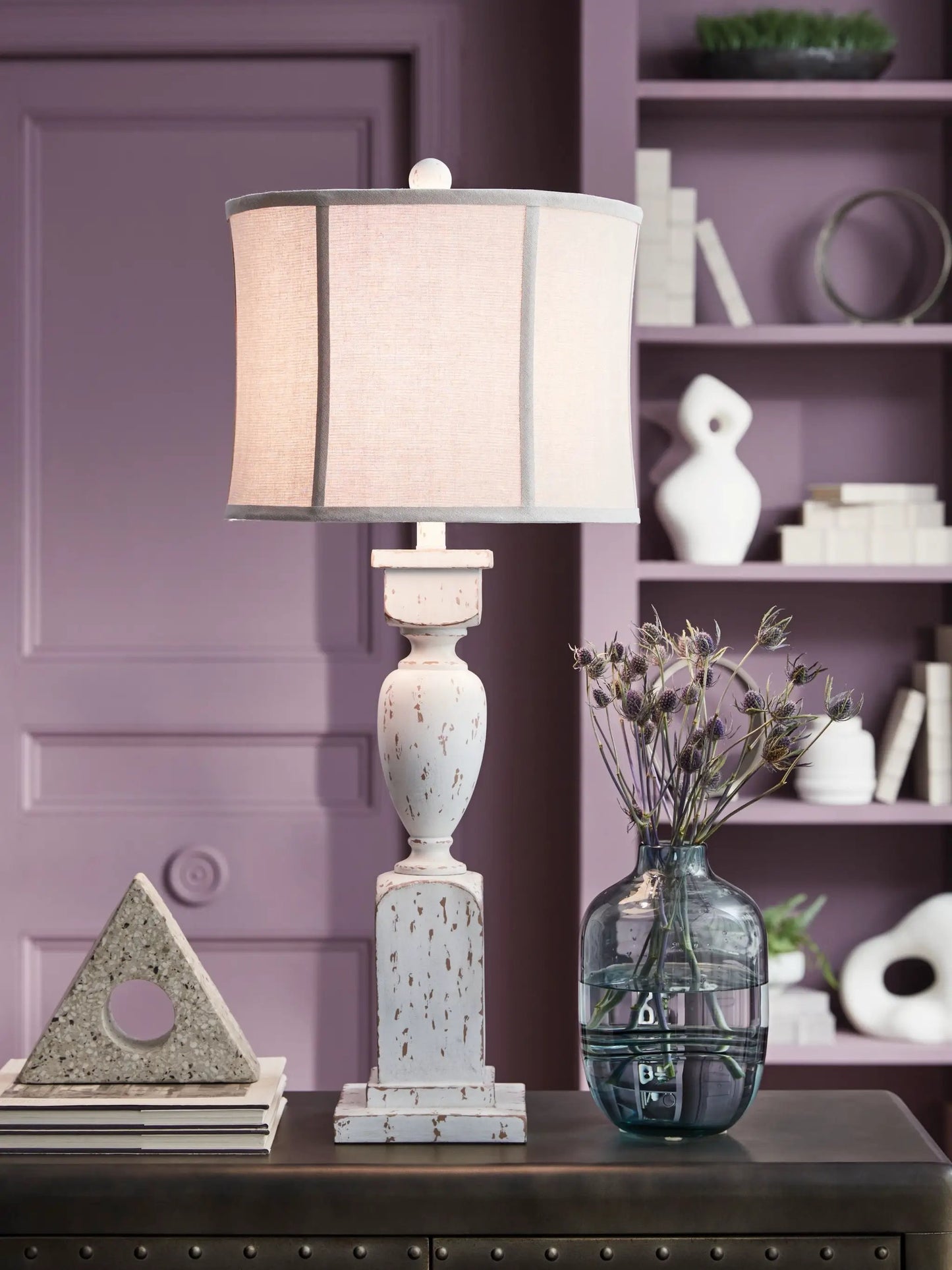 Madsbrook Poly Floor Lamp Antique White Finish