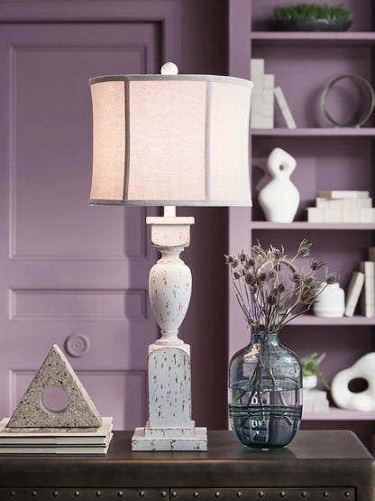 Madsbrook Poly Floor Lamp Antique White Finish