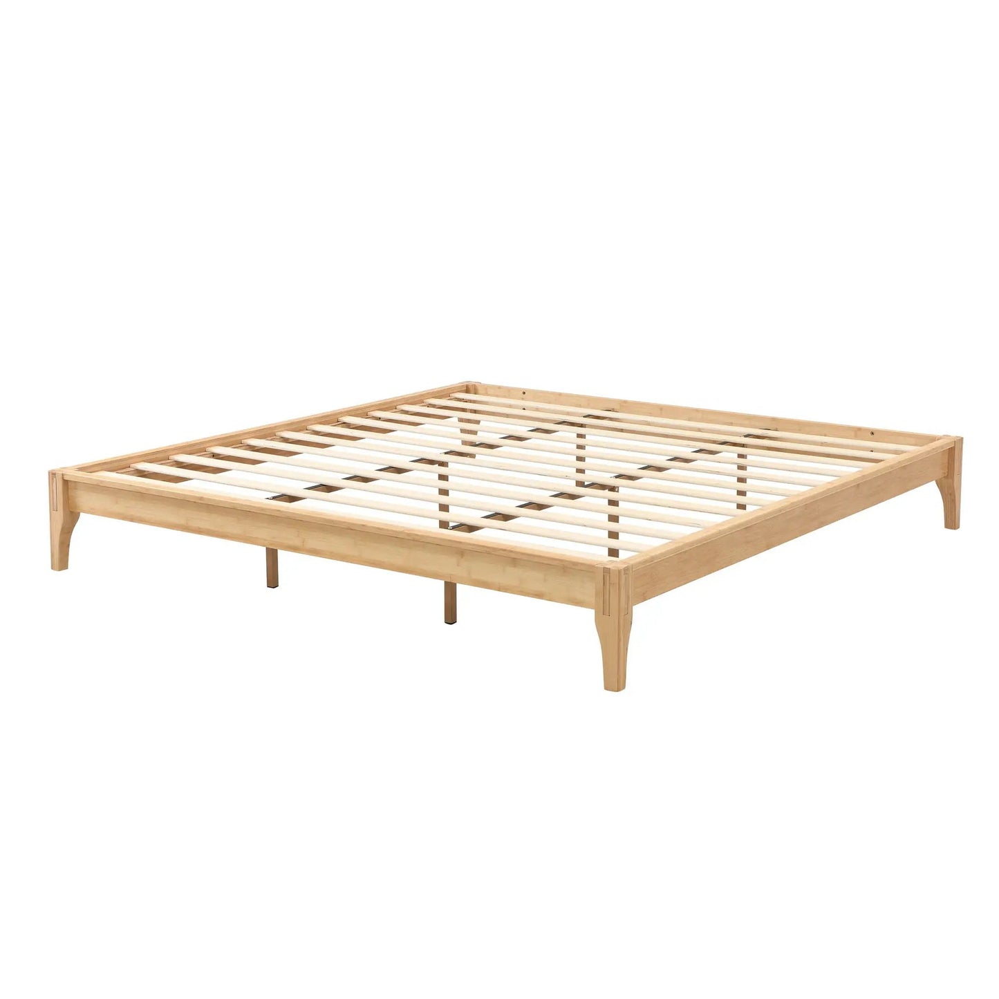 Solid Bamboo Platform Bed Frame with Slat Support
