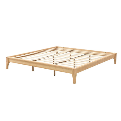Solid Bamboo Platform Bed Frame with Slat Support