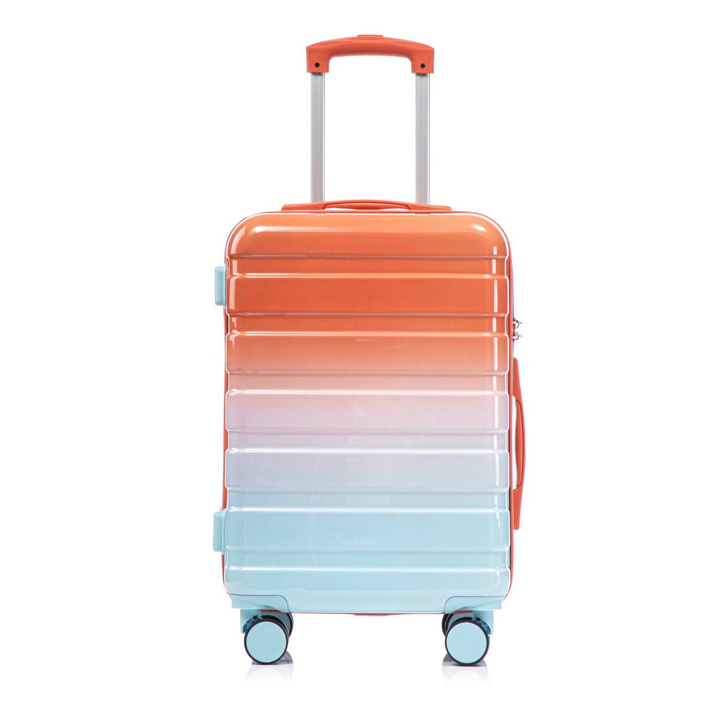 2pc gradient spinner luggage set orange-to-blue by HouseOfZazla with lock and wheels on Tampa Home & Garden Store