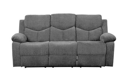 Kalen Chenille Gray Sofa with Drop-Down Table, reclining 3-seat by Unique Piece Furniture on Tampa Home & Garden Store