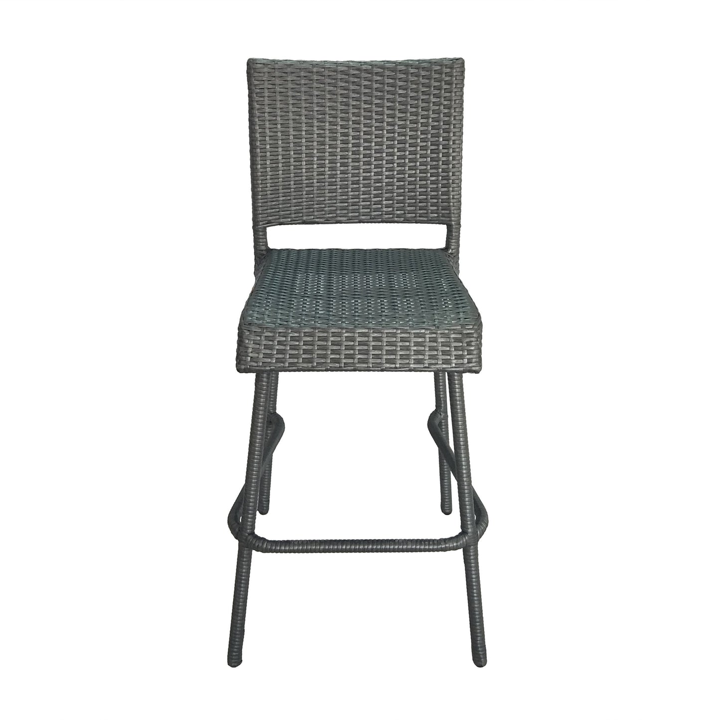 Set of Two 29 Inch PE Rattan Outdoor Barstools