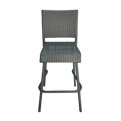 Set of Two 29 Inch PE Rattan Outdoor Barstools