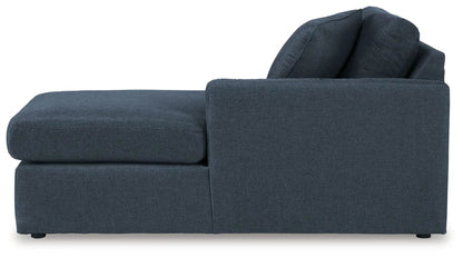 Modmax Stationary Sectional Ink in blue denim fabric with chaise on Tampa Home & Garden Store