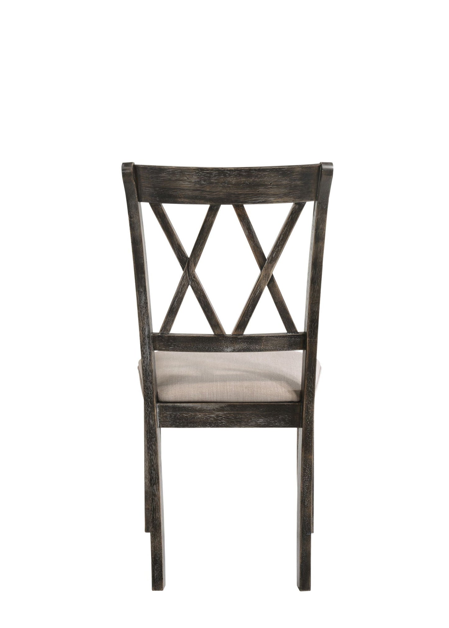 Claudia II Weathered Side Chair Set Beige Gray