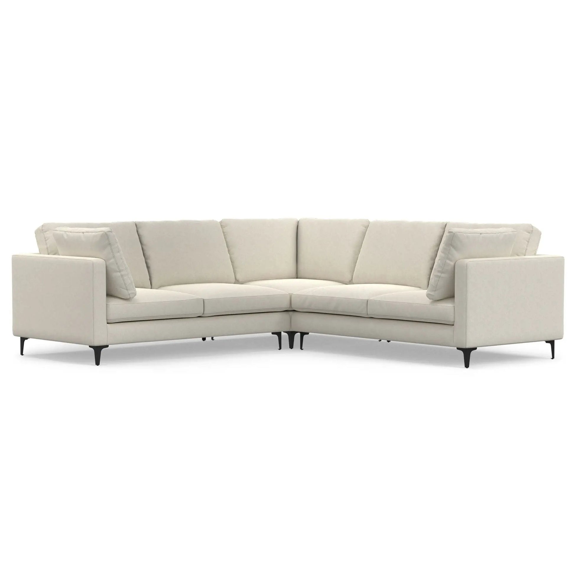 Ava mid-century corner stationary sectional sofa in beige fabric by Unique Piece Furniture on Tampa Home & Garden Store