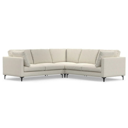 Ava mid-century corner stationary sectional sofa in beige fabric by Unique Piece Furniture on Tampa Home & Garden Store