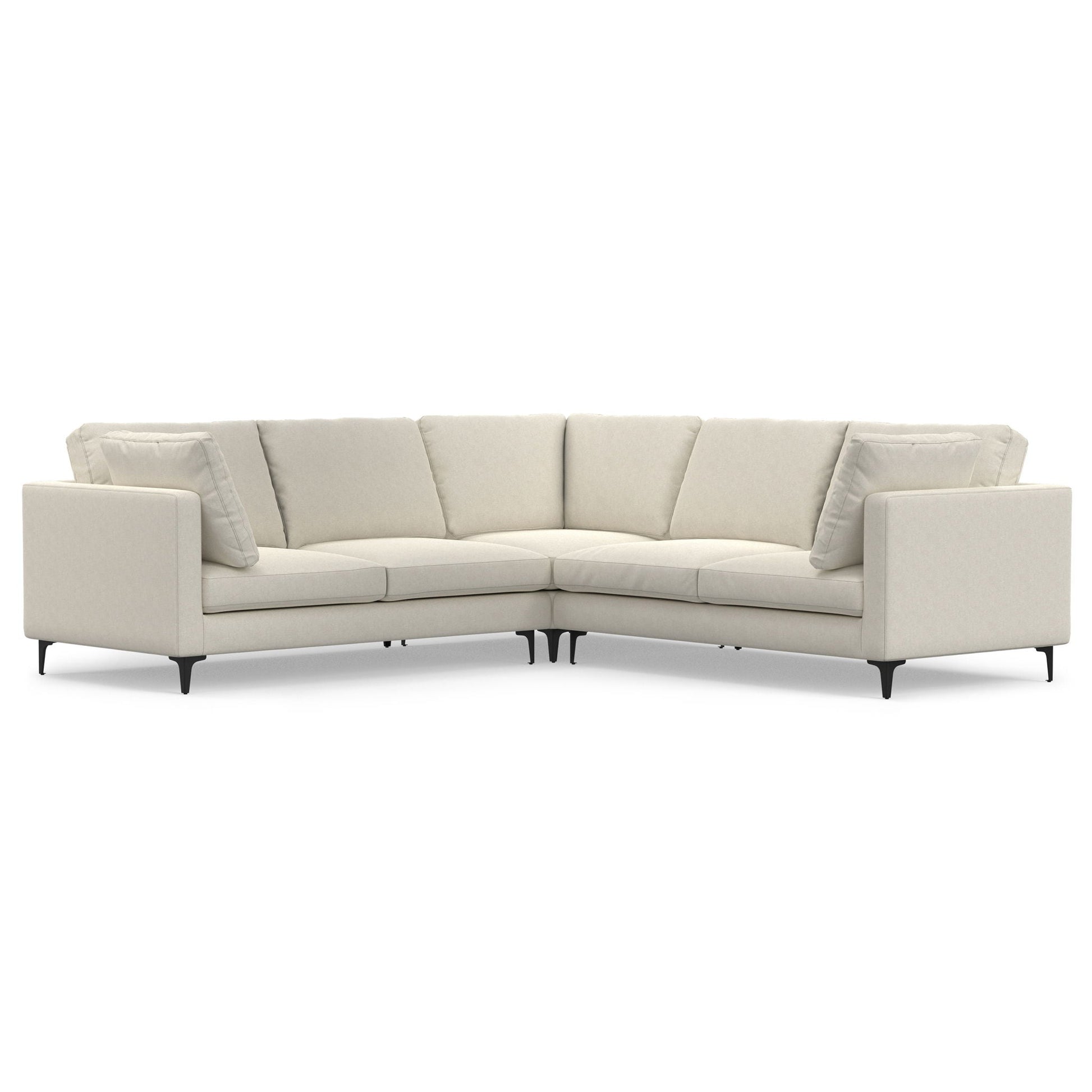 Ava Mid Century Corner Sectional Sofa Handcrafted by HouseOfZazla in beige fabric with slim legs on Tampa Home & Garden Store
