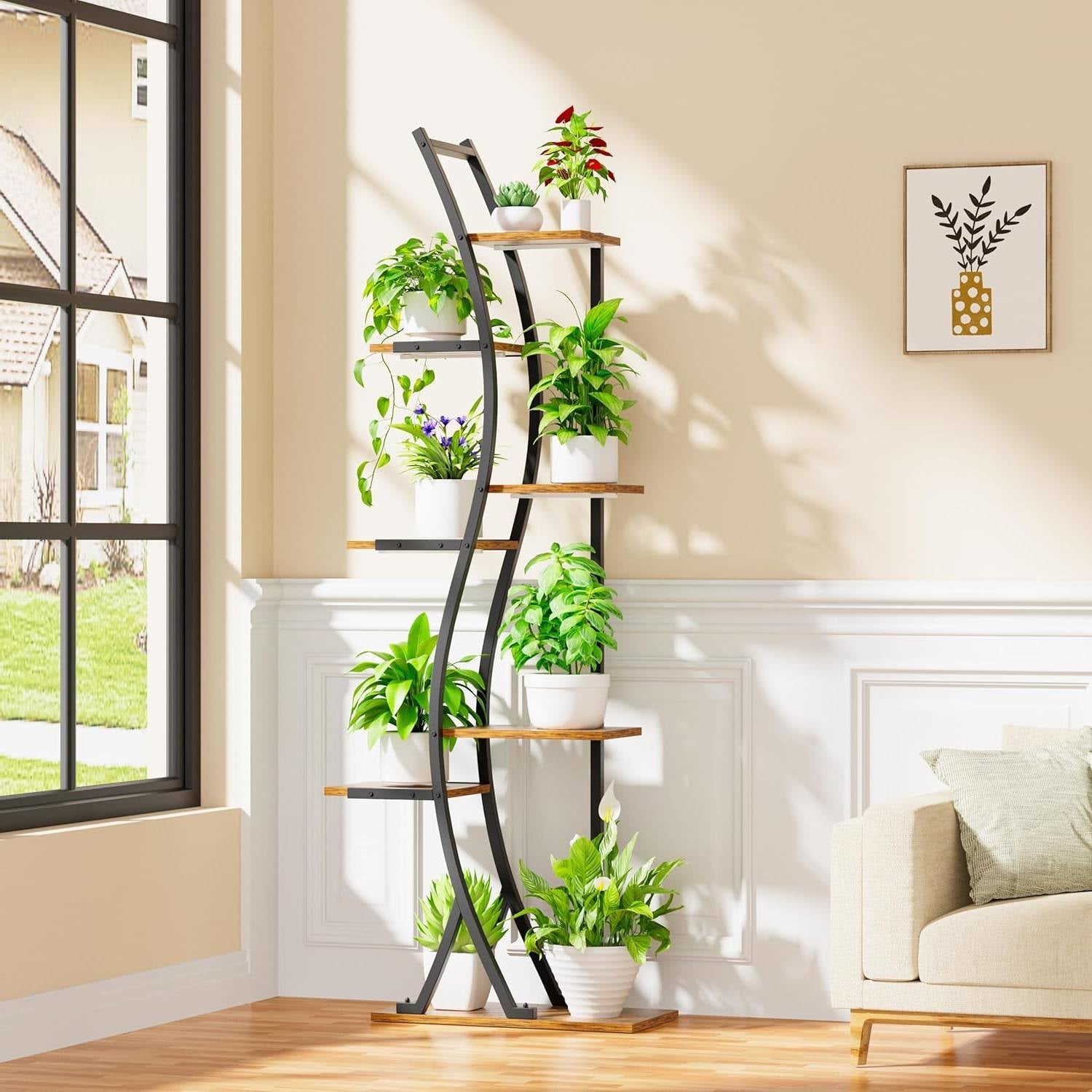 63-inch Tall Modern 6-Shelf Indoor Plant Stand Shelving Unit - Tampa Home & Garden Store