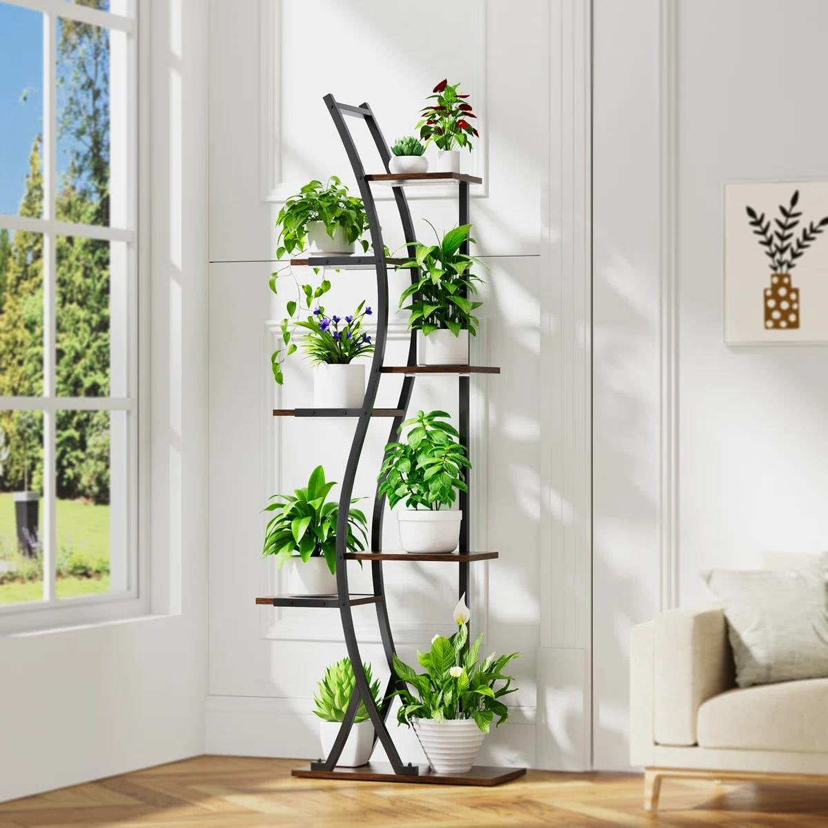 63-inch Tall Modern 6-Shelf Indoor Plant Stand Shelving Unit - Tampa Home & Garden Store